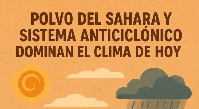 Polvo del Sahara y sistema anticiclónico dominan el clima de hoy; se esperan aguaceros aislados en la tarde