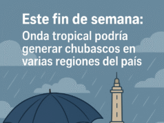 Este fin de semana: Onda tropical podría generar chubascos en varias regiones del país