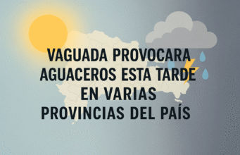Vaguada provocará aguaceros esta tarde en varias provincias del país