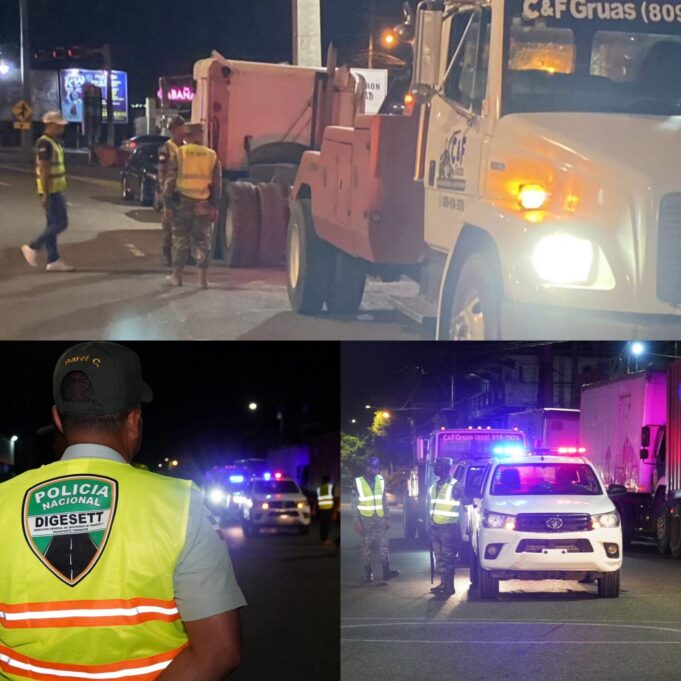 DIGESETT e INTRANT realizan operativo de retiro de vehículos pesados mal estacionados en el Gran Santo Domingo