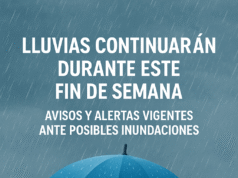 Lluvias continuarán durante este fin de semana en varios poblados del país