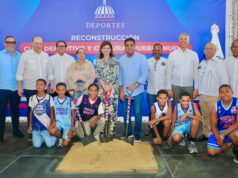 Vicepresidenta Raquel Peña y ministro Kelvin Cruz dan inicio a la reparación del Club Pueblo Nuevo en Santiago