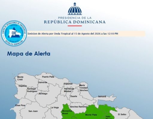 COE declara alerta verde en nueve provincias y el Distrito Nacional por posibles inundaciones